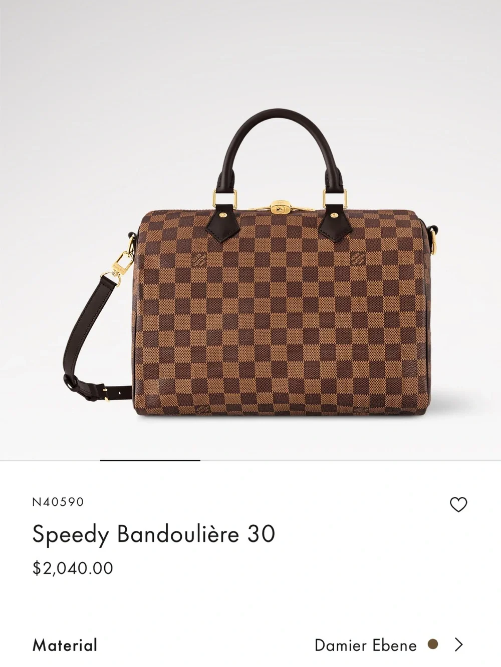 Louis Vuitton Speedy Bandoulière 30 Damier Ebene